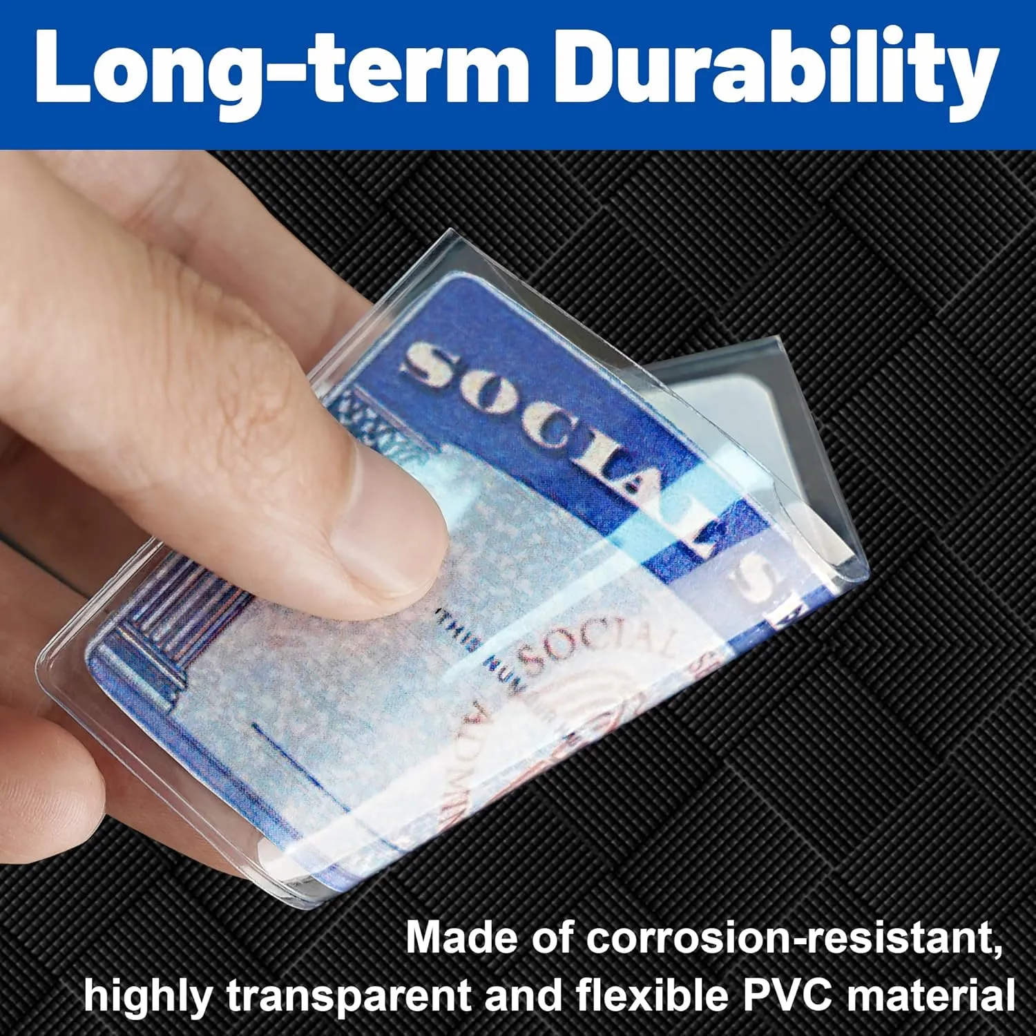 16 Pack Social Security Card Protector Sleeves, Ultra Clear & Durable 31Mil Waterproof SSN/New Medicare/Credit Card Holder, Soft ID/Debit/Credit/Business Card Holder