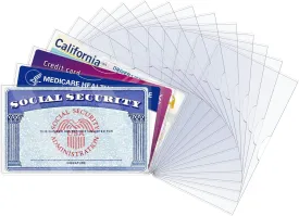 16 Pack Social Security Card Protector Sleeves, Ultra Clear & Durable 31Mil Waterproof SSN/New Medicare/Credit Card Holder, Soft ID/Debit/Credit/Business Card Holder
