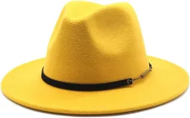 27 Colors New British Style Woolen Hat Autumn and Winter Leisure Big Brim Felt Hat Men's and Women's Vintage Jazz Hat Fengyan Cowboy Hats (Color : Rose Red, Size : Large(58-60cm))