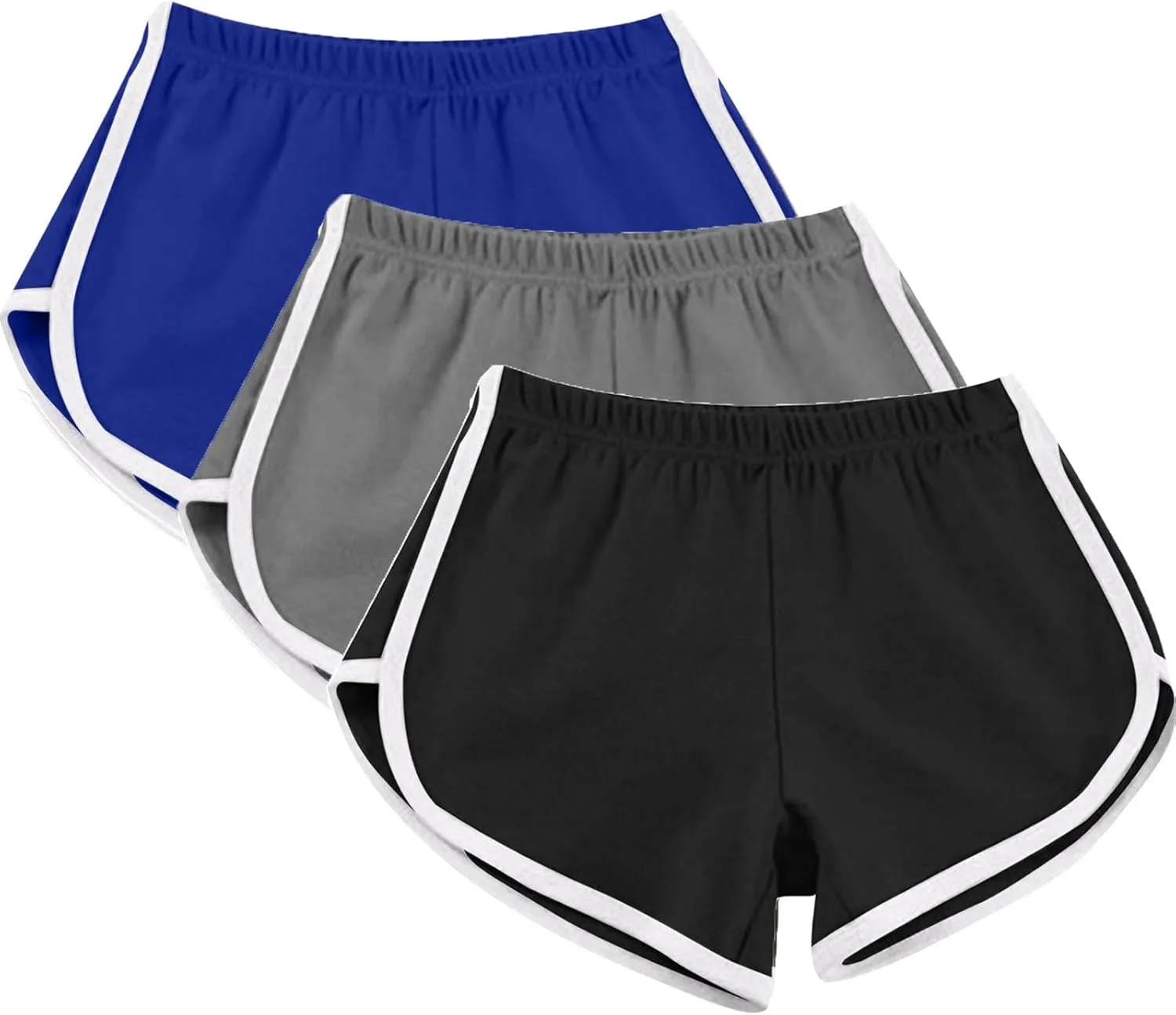 3 Pack Shorts for Women Summer Casual High Waisted Dolphin Workout Gym Running Athletic Sports Shorts Lounge