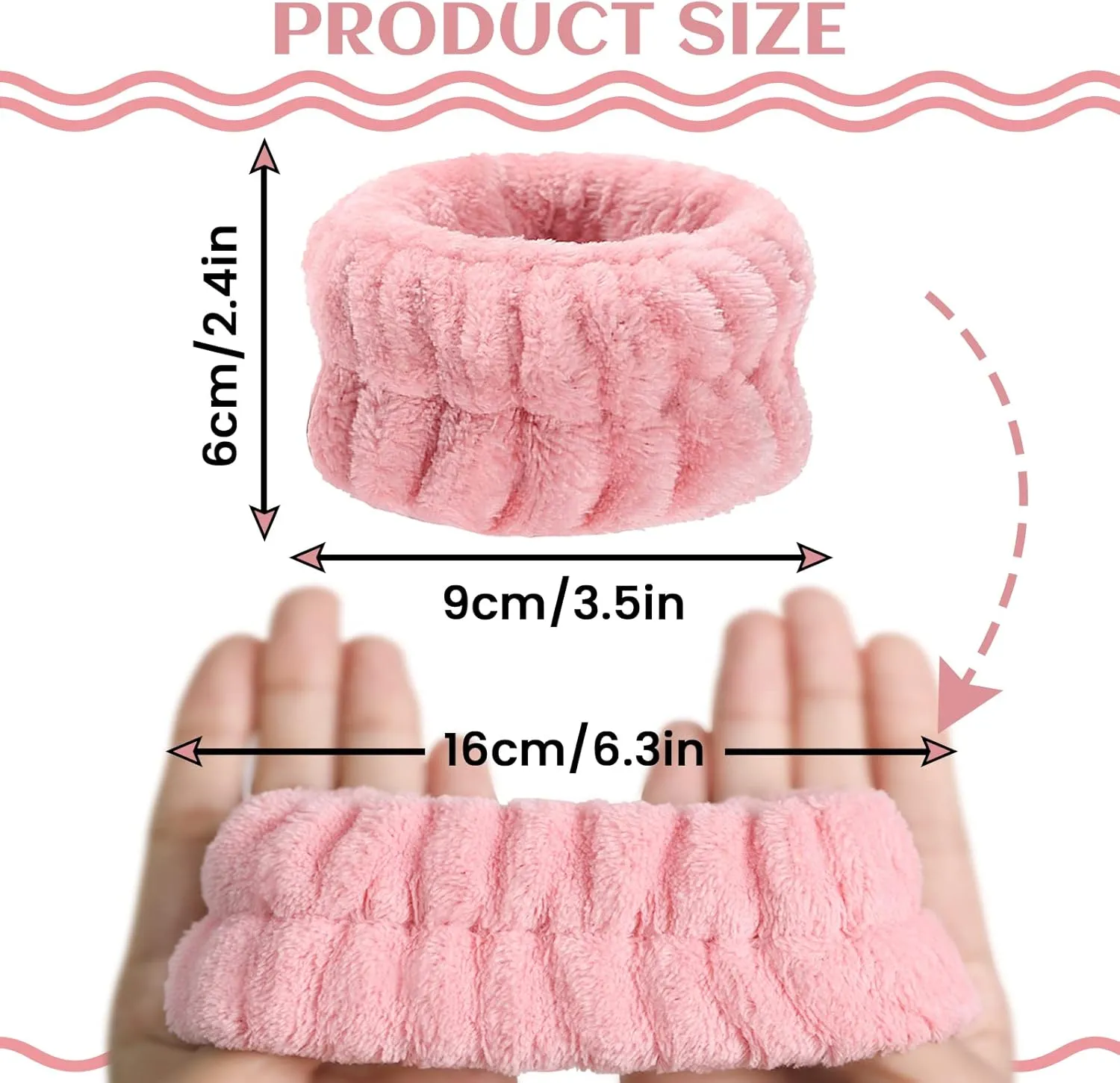 8 Pcs Wrist Bands for Washing Face, Microfiber Women's Wrist Towels for Washing Face Wristbands, Absorbent Wrist Sweatband Prevent Liquid from Spilling Down Your Arms