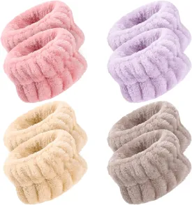 8 Pcs Wrist Bands for Washing Face, Microfiber Women's Wrist Towels for Washing Face Wristbands, Absorbent Wrist Sweatband Prevent Liquid from Spilling Down Your Arms