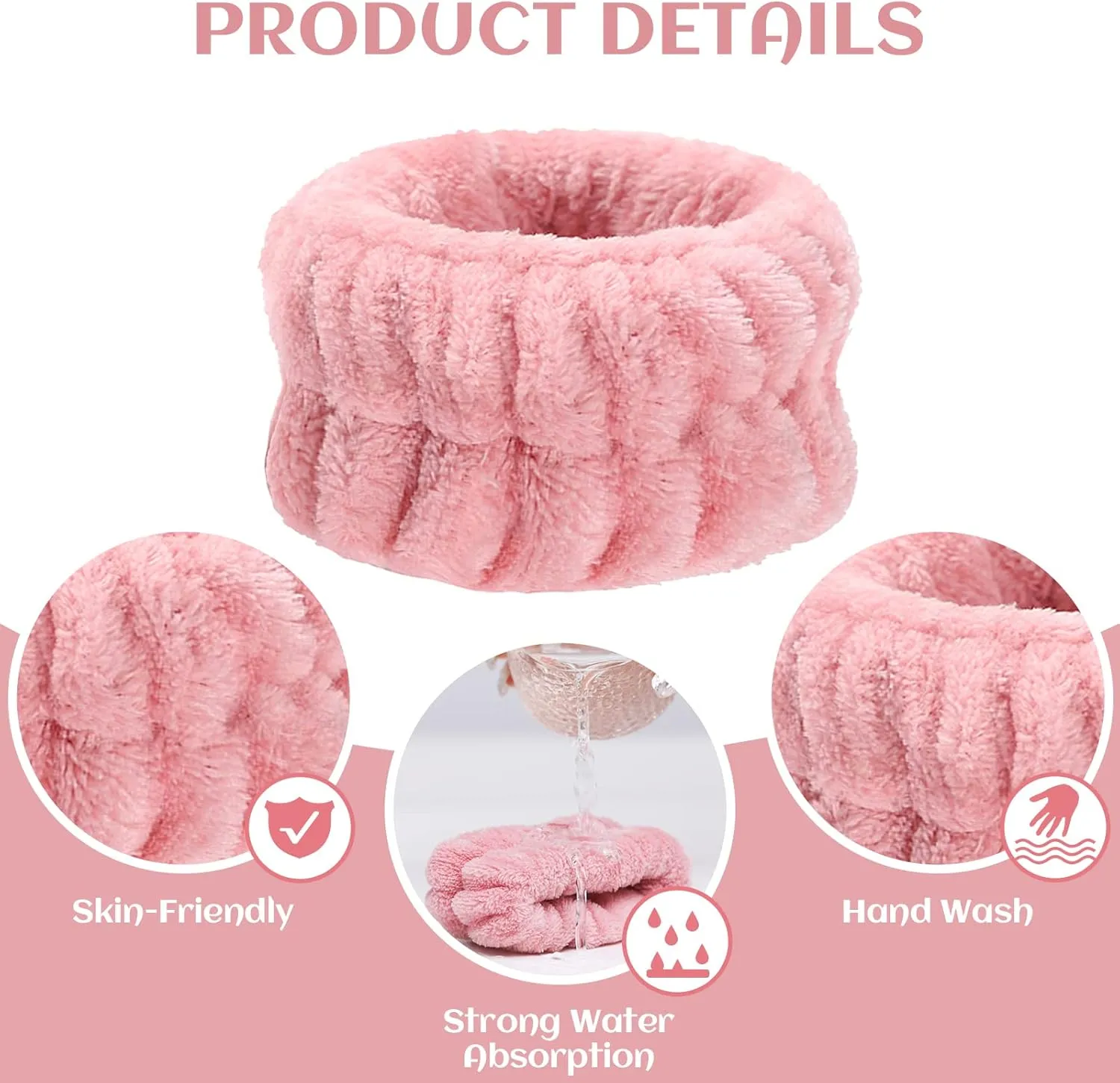 8 Pcs Wrist Bands for Washing Face, Microfiber Women's Wrist Towels for Washing Face Wristbands, Absorbent Wrist Sweatband Prevent Liquid from Spilling Down Your Arms