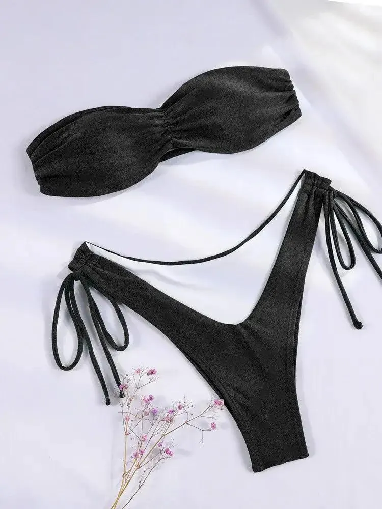 Bandeau Adjustable Strap Bikini