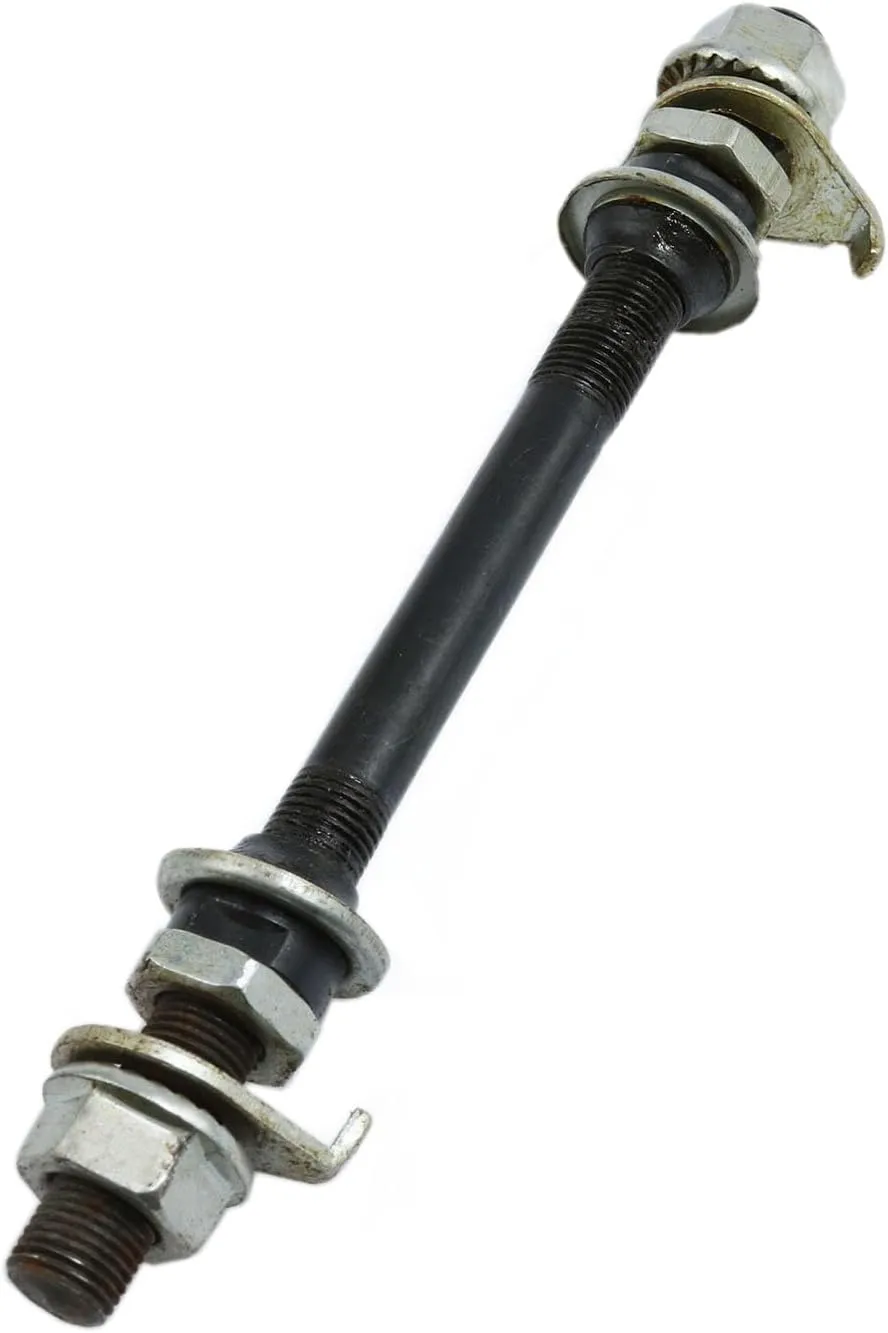 Bike Axle 150mm Bicycle Multiple Speed Front Hub Axle 3/8 Inch Black 26tpi Cone Lock Nut Washer Kit 1PCS