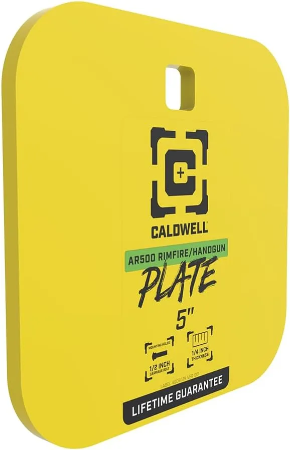 Caldwell AR500 1/4" Rimfire/Handgun Steel Target with Durable Steel Construction for Target Practice, Shooting, Shooting Sports