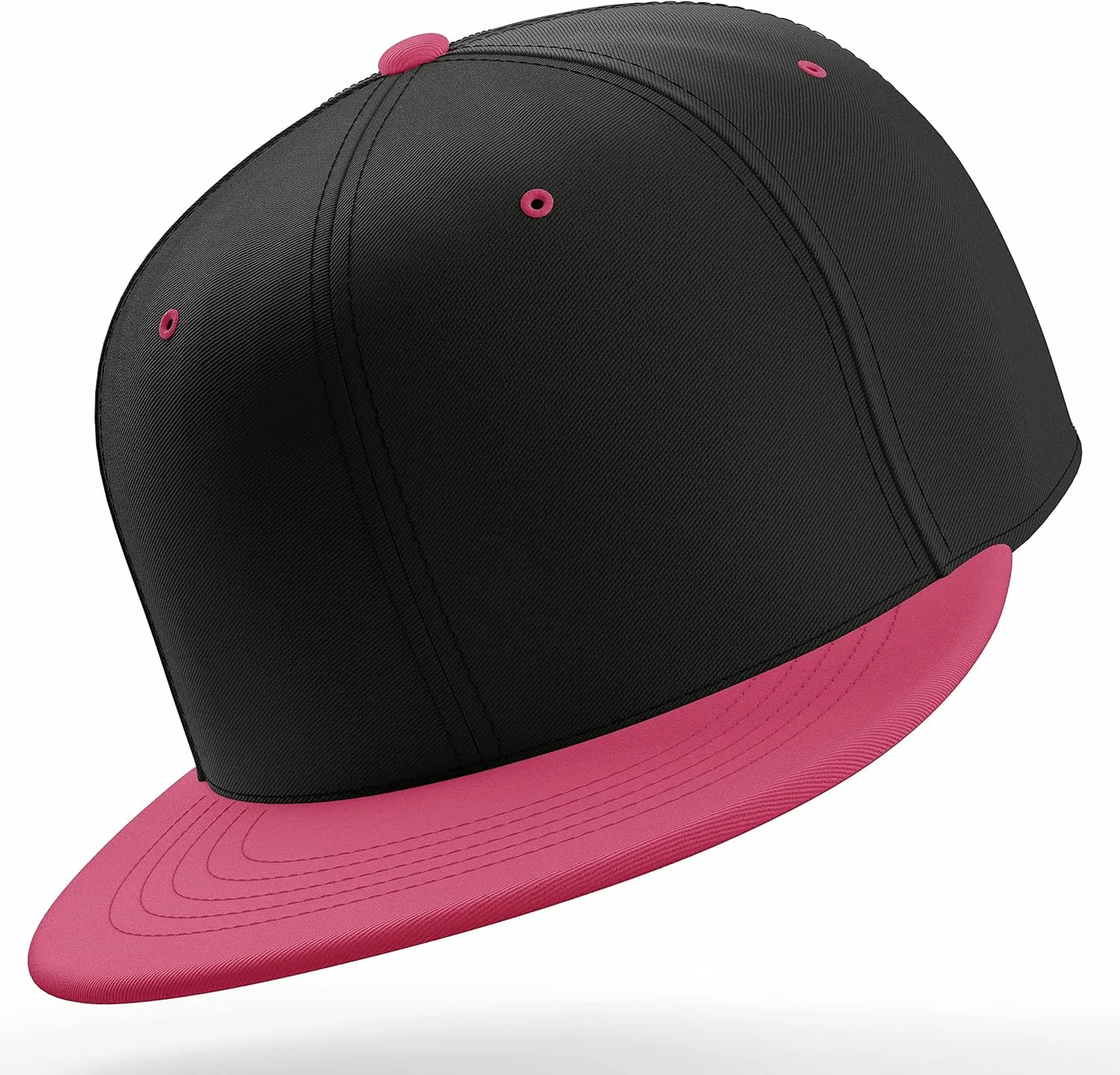 Daxton Classic Blank Snapback Flat Bill Visor Hat Cap One Size Adjustable Back