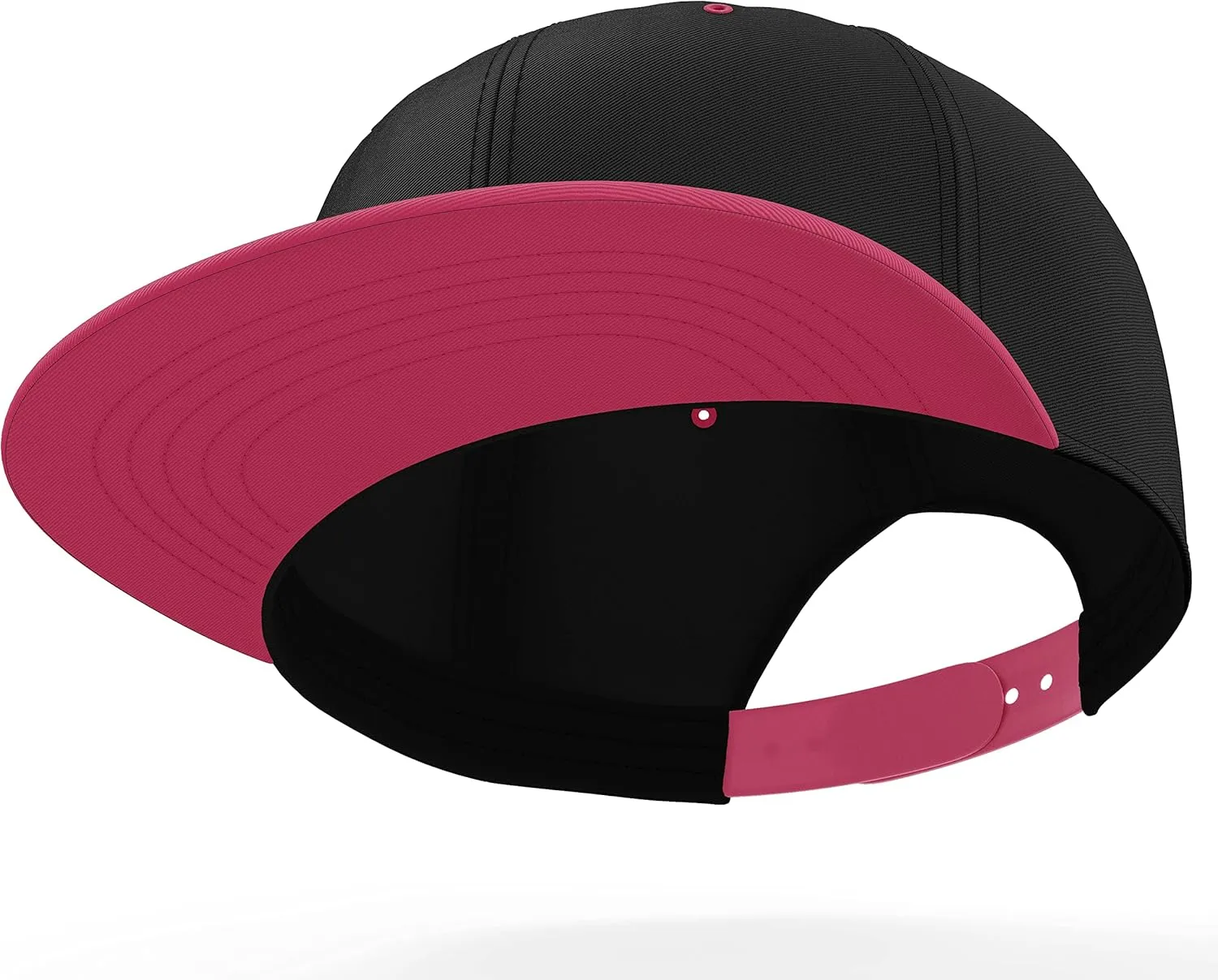 Daxton Classic Blank Snapback Flat Bill Visor Hat Cap One Size Adjustable Back