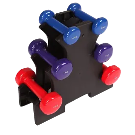 Durable PVC 6-Piece Dumbbell Set with Rack