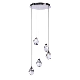 Euclid 5 Light LED Chandelier - Polished Nickel