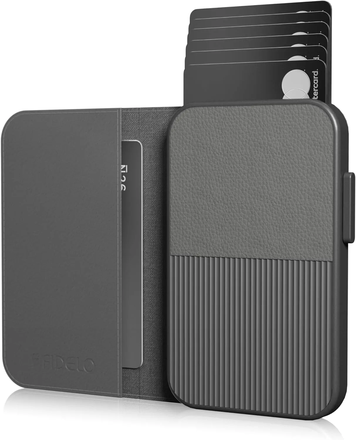 Fidelo Slim Wallet for Men  RFID Blocking Minimalist Credit Card Holder with Sliding Pop-Up Design, Front Pocket Wallet