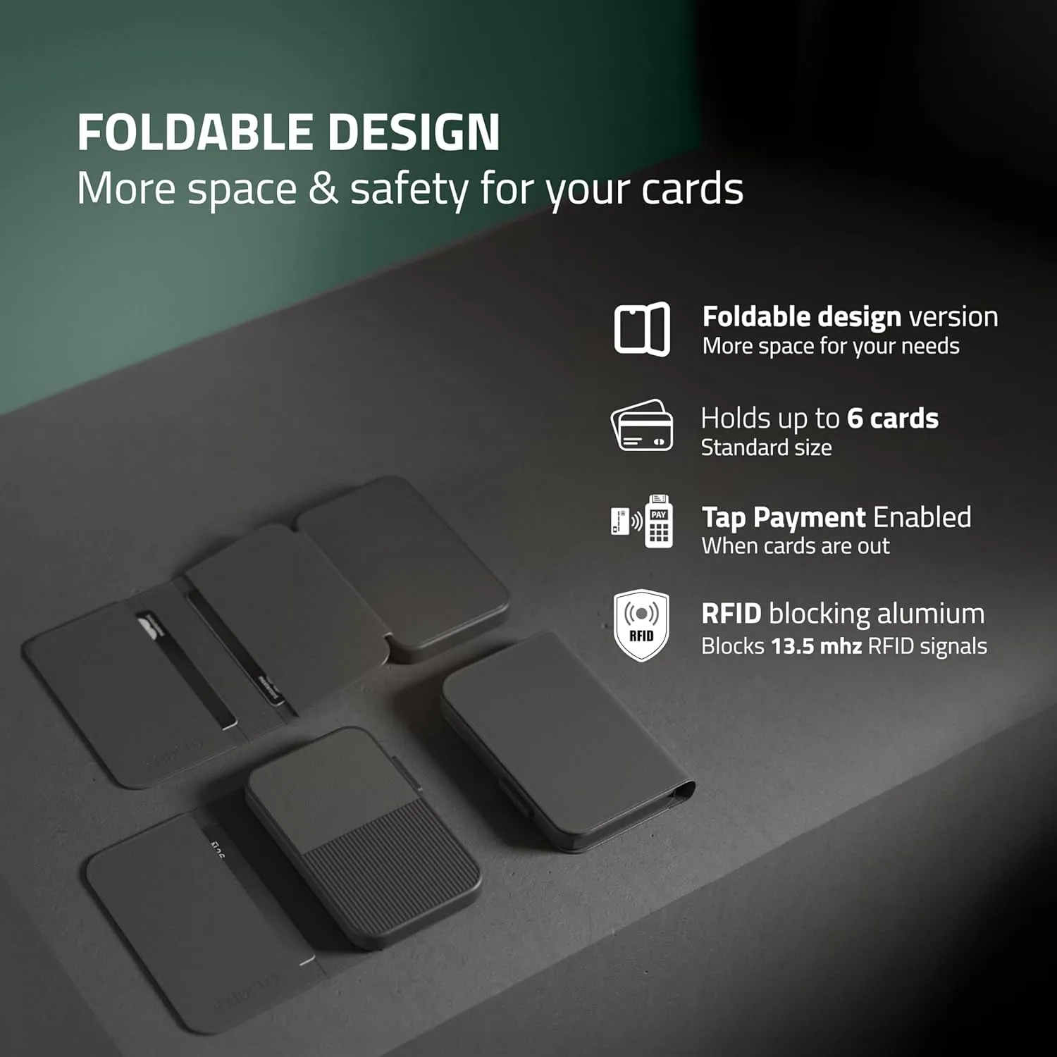 Fidelo Slim Wallet for Men  RFID Blocking Minimalist Credit Card Holder with Sliding Pop-Up Design, Front Pocket Wallet