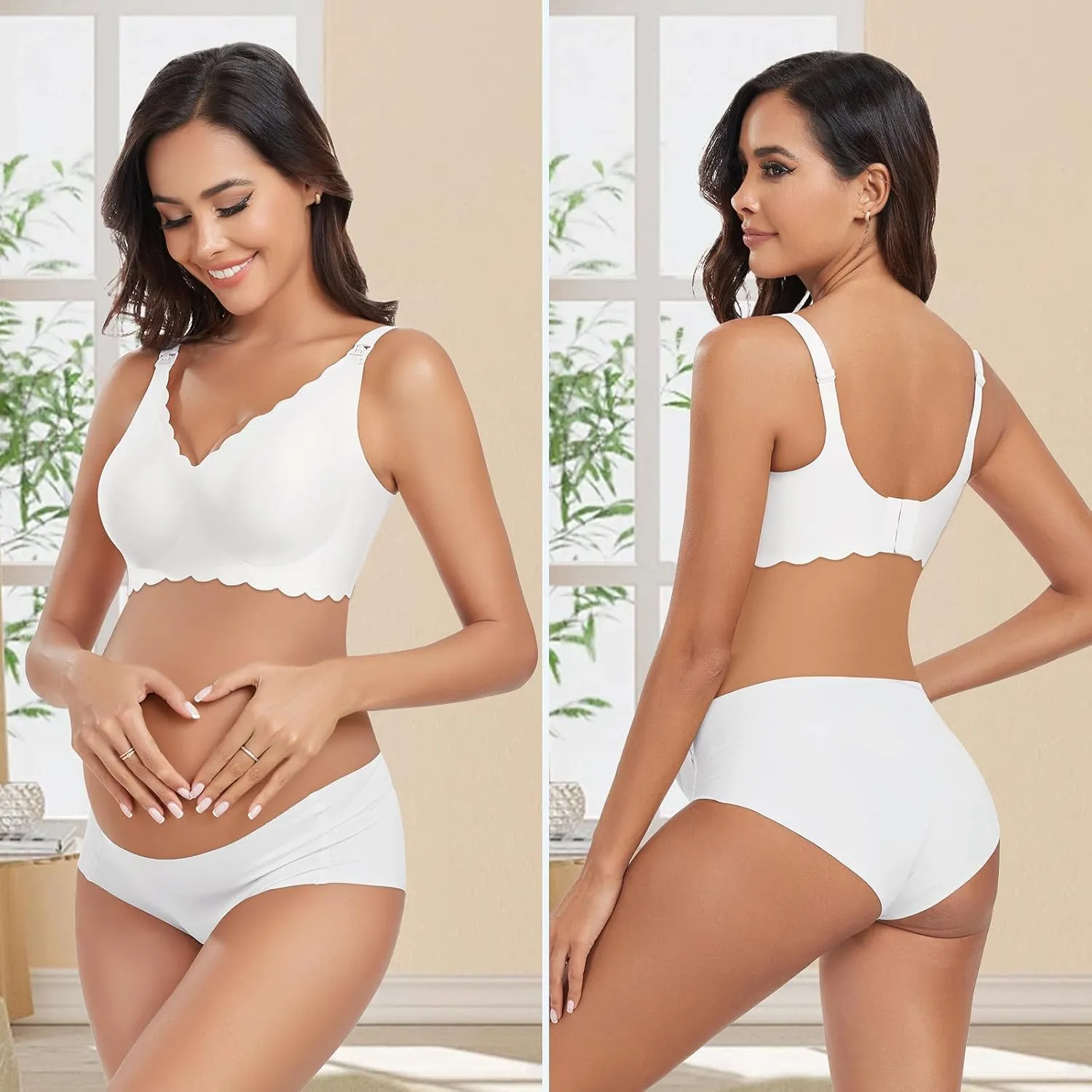 Gailife 3 Pack Nursing Bras for Breastfeeding Seamless Wireless Maternity Bras for Pregnancy Soft Sleep Breastfeeding Bra