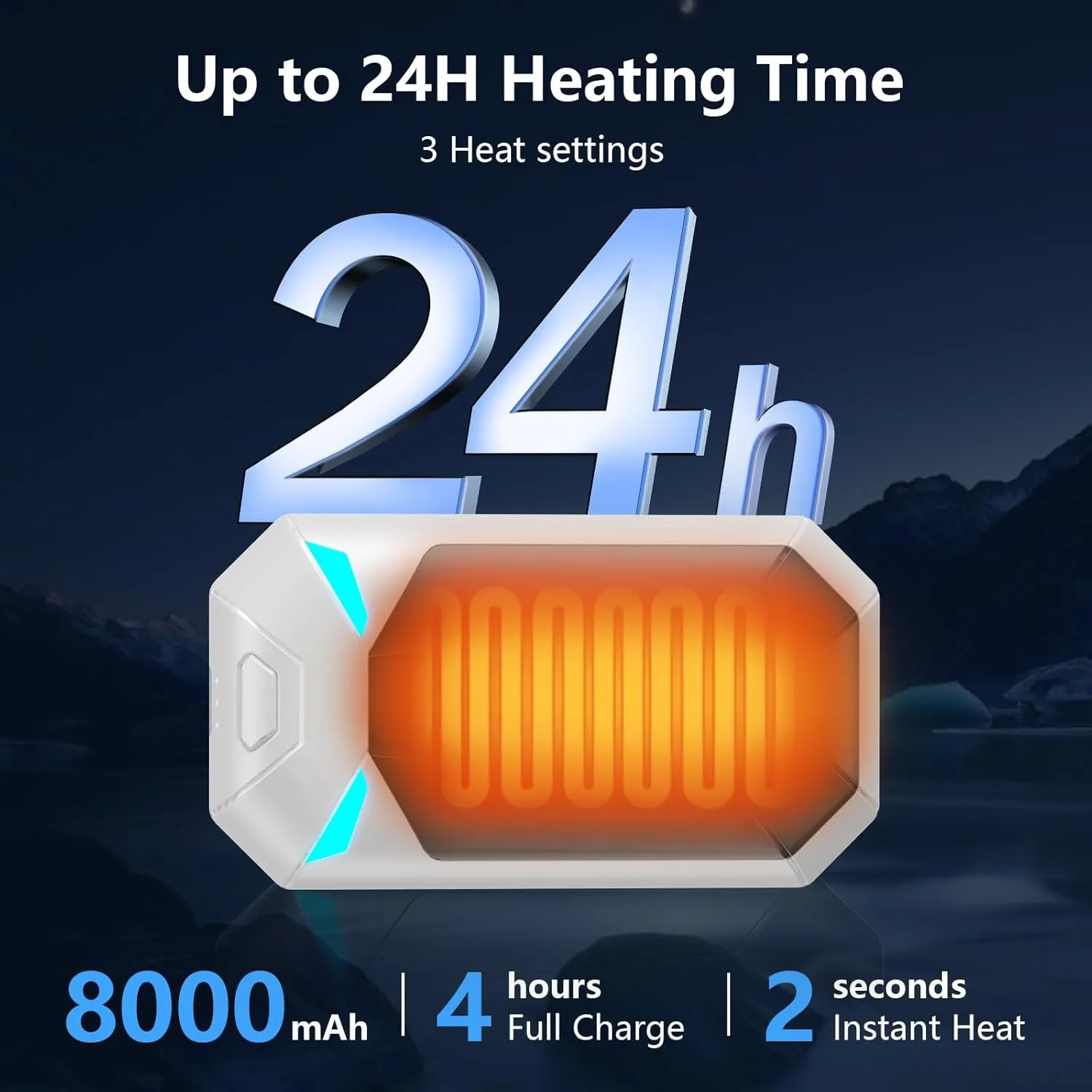 Hand Warmers Rechargeable 2 Pack,Electric Hand Warmers 6000mAh,20Hrs Long Safe Rechargeable Hand Warmer,Birthday Gifts for Men & Women, Hunting Gear,Camping Essentials,Travel Essentials