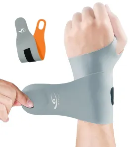 HiRui Ultra-Thin Elastic Wrist Brace Wrist Wraps, Compression Wrist Straps Support for Carpal Tunnel Arthritis Tendonitis Sprains Pain Relief Workout, Soft & Comfortable (Gray (Pack of 1))