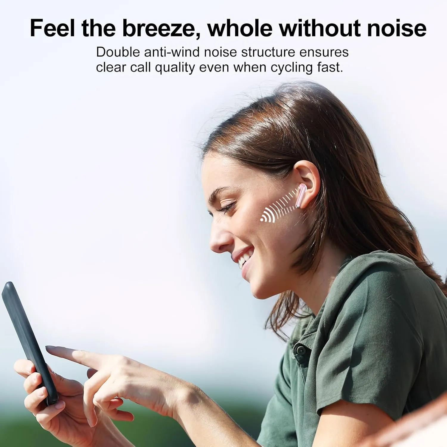 Jesebang Wireless Earbuds, 2024 Bluetooth 5.3 Headphones, Stereo Earphones with ENC Mic, Wireless Headphones in Ear Earbuds with Dual LED Display, 30H Playtime, Gym IP7 Waterproof, Pink
