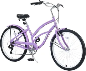 MEGHNA Beach Cruiser Bike 26inch Wheel Bike 7 Speed Driven System V-Brake Comfortable Saddle Commuter Bike for Women Men Senior