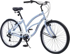 MEGHNA Beach Cruiser Bike 26inch Wheel Bike 7 Speed Driven System V-Brake Comfortable Saddle Commuter Bike for Women Men Senior