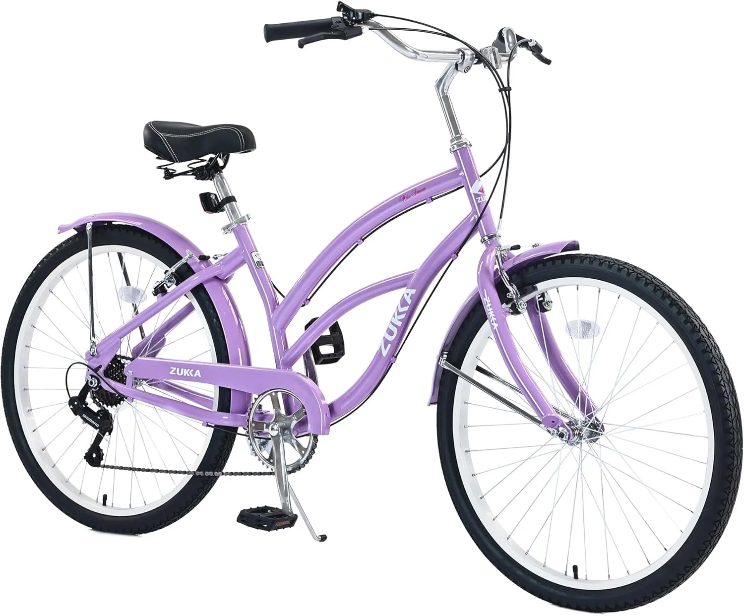 MEGHNA Beach Cruiser Bike 26inch Wheel Bike 7 Speed Driven System V-Brake Comfortable Saddle Commuter Bike for Women Men Senior