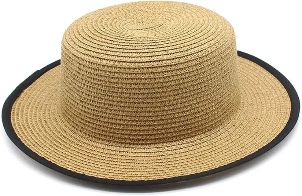 Men's and Women's Solid Color Fedora Outdoor Wide Brim Flat Top Sun Hat