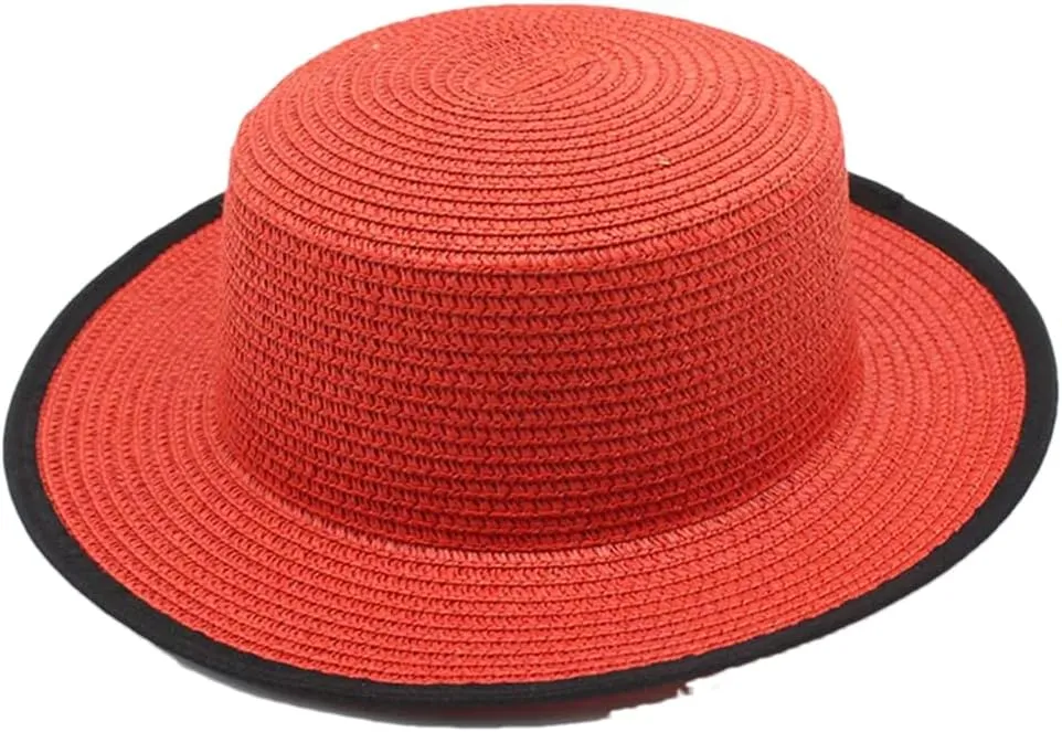 Men's and Women's Solid Color Fedora Outdoor Wide Brim Flat Top Sun Hat