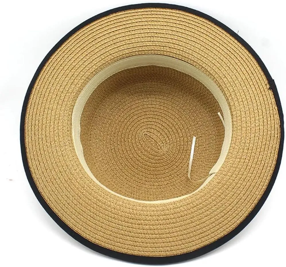 Men's and Women's Solid Color Fedora Outdoor Wide Brim Flat Top Sun Hat