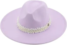 Mnjyihy Fedoras Hats for Women Men Big Brim Wide Brim Panamas Women's Band Wedding Church Fedora Hat