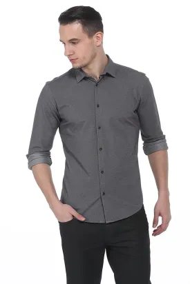 Muscle Fit Textured Knit Shirt