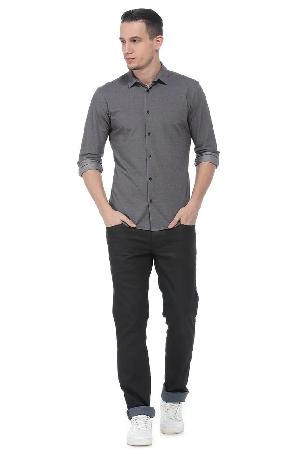 Muscle Fit Textured Knit Shirt