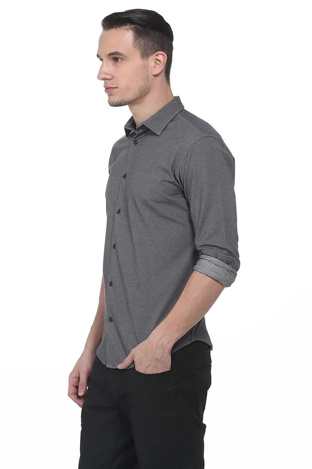 Muscle Fit Textured Knit Shirt