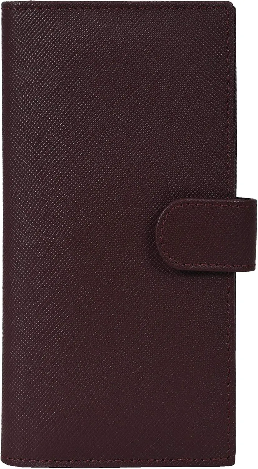 Oak Leathers Leather Checkbook Cover for Men & Women -RFID Slim Wallet Pen Holder Credit Card Gift Duplicate Checks Minimalist Design