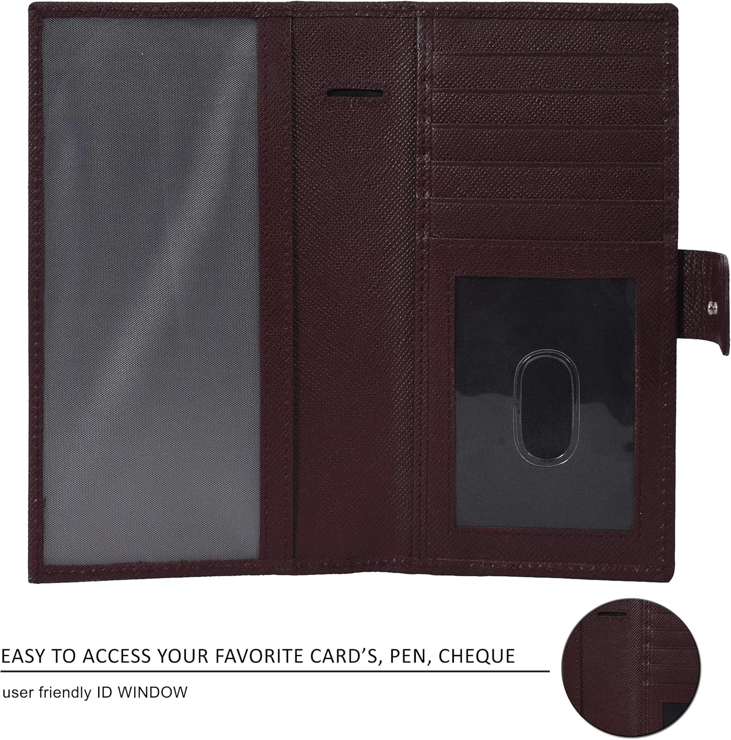 Oak Leathers Leather Checkbook Cover for Men & Women -RFID Slim Wallet Pen Holder Credit Card Gift Duplicate Checks Minimalist Design
