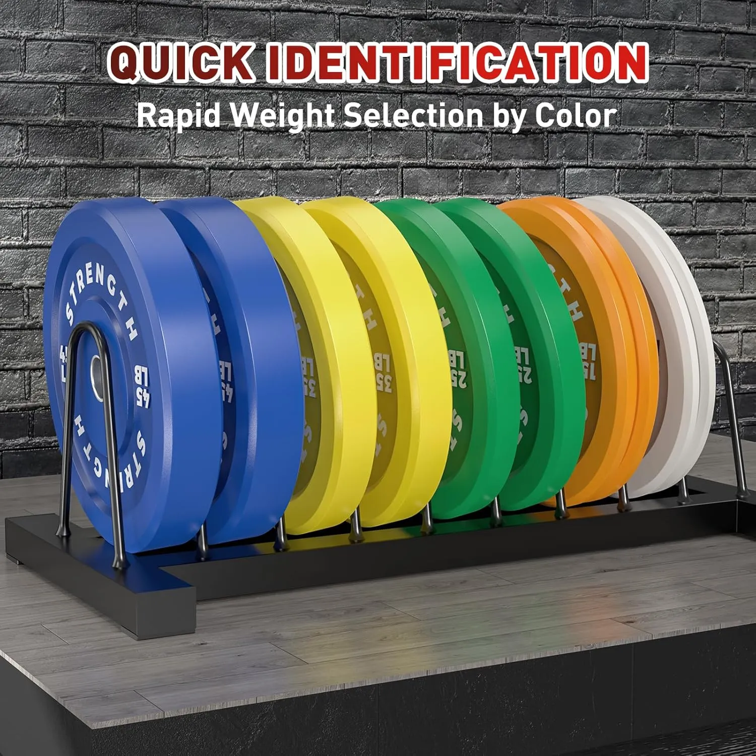 Premium Color-Coded Rubber Bumper Plates Set - 2 Inch Olympic Weight Plates for Home Gym Cross and Strength Training