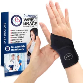 Premium Wrist Brace, Adjustable Hand Support Compression Wrist Wraps for wrist injuries, Arthritis, Tendonitis, Carpal Tunnel Wrist Support Brace Left Hand Right(Black Single)