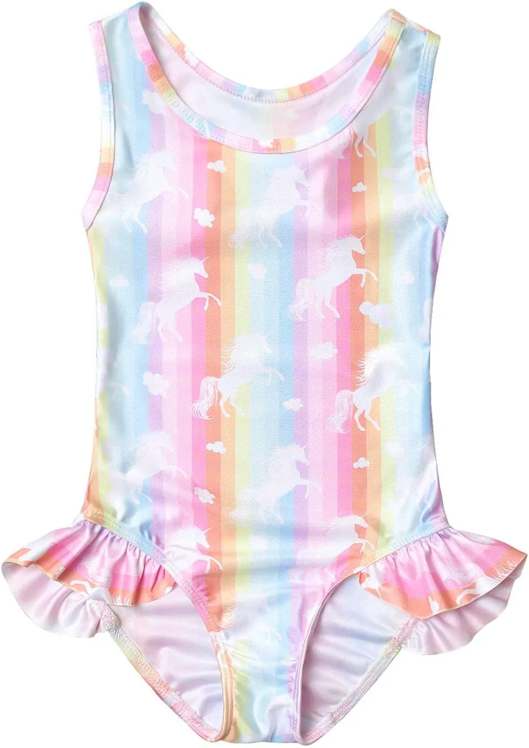 QPANCY Girls Swimsuits Unicorn Bathing Suits Toddler Kids One Piece Swimwear