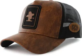 Sacudido's | Logo | Bronw | Trucker Cap, Agribusiness, Ranch Hat, Farm Cap, Adjustable, for Men and Women, Great for Hunting