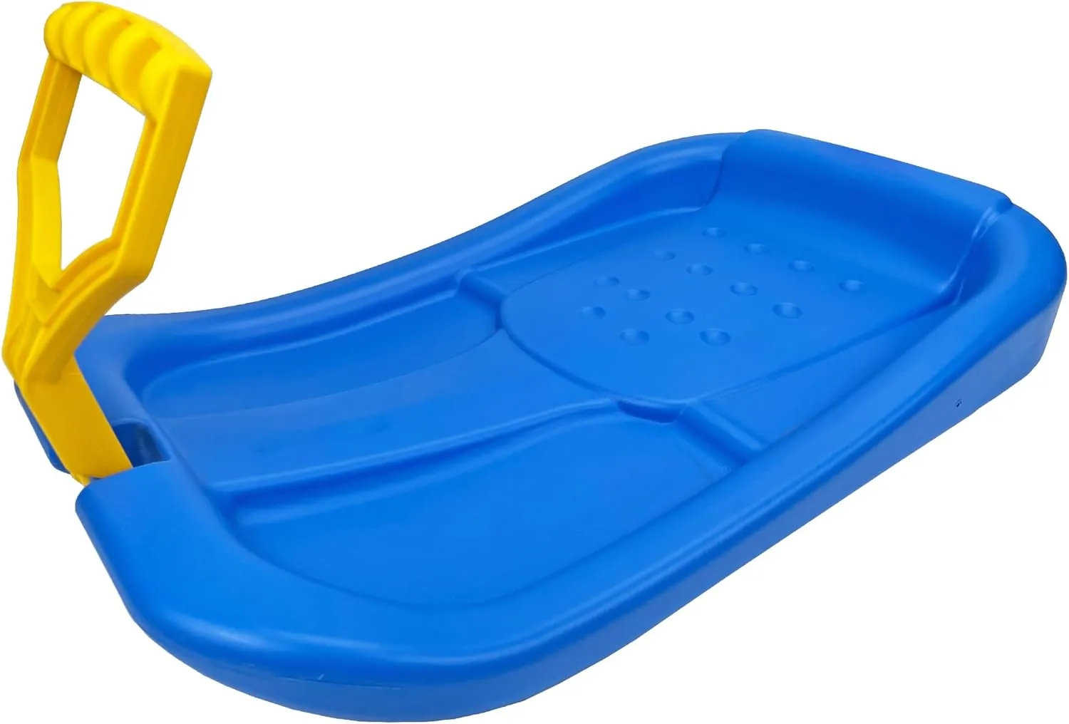Snow Sled for Kids - SnowPilot Slider - Single Rider Downhill Toboggan with Adjustable Handle; Outdoor Plastic Winter Sleigh for Toddlers & Kids